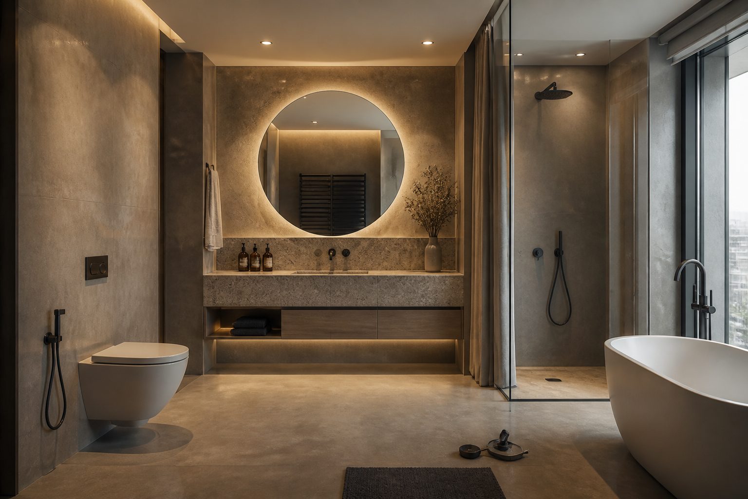 Микроцемент Decormos — декоративный бетон ванная